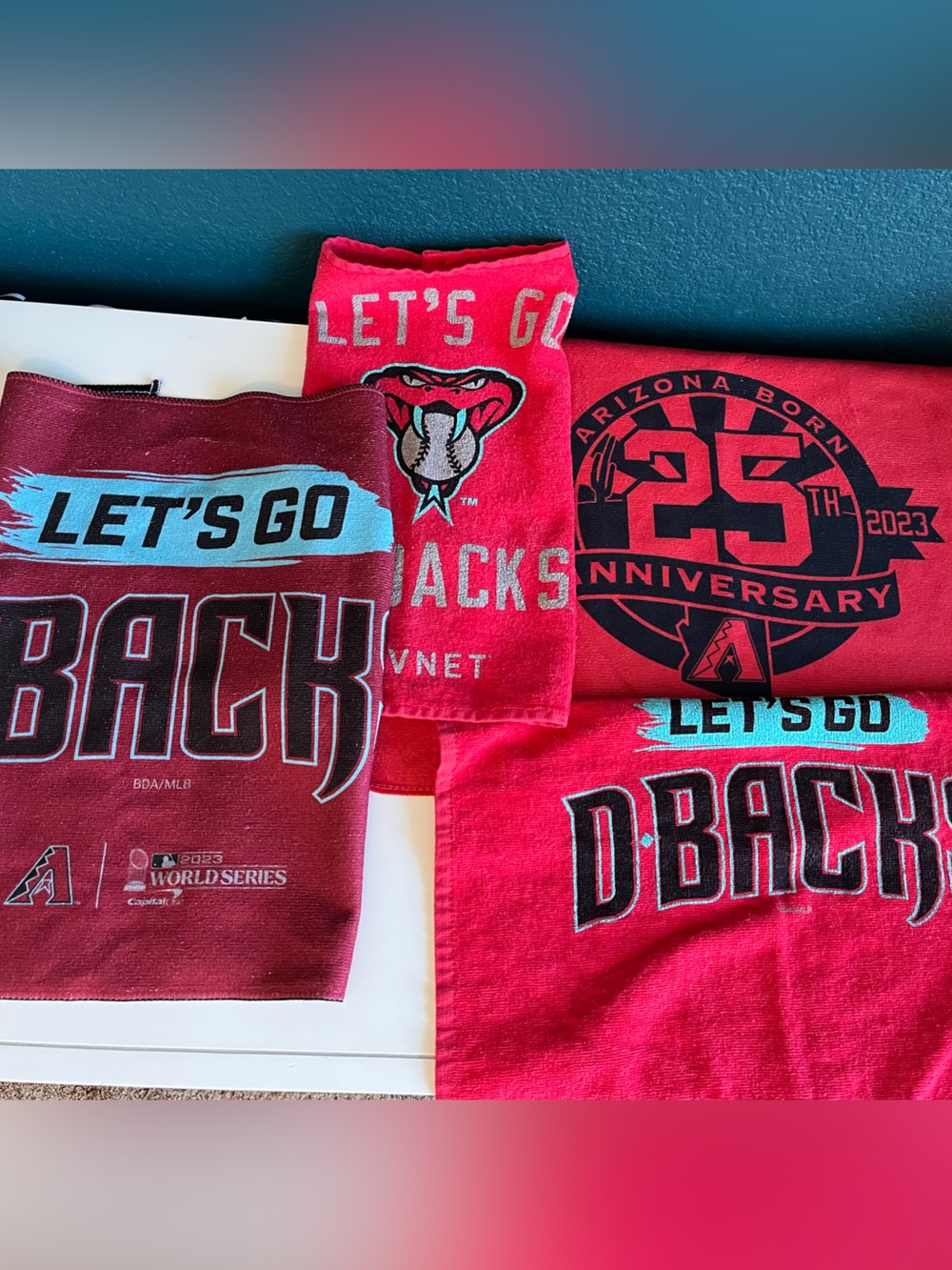 Arizona Diamondbacks World Series 25th Anniversary Fan Rally Towels x4